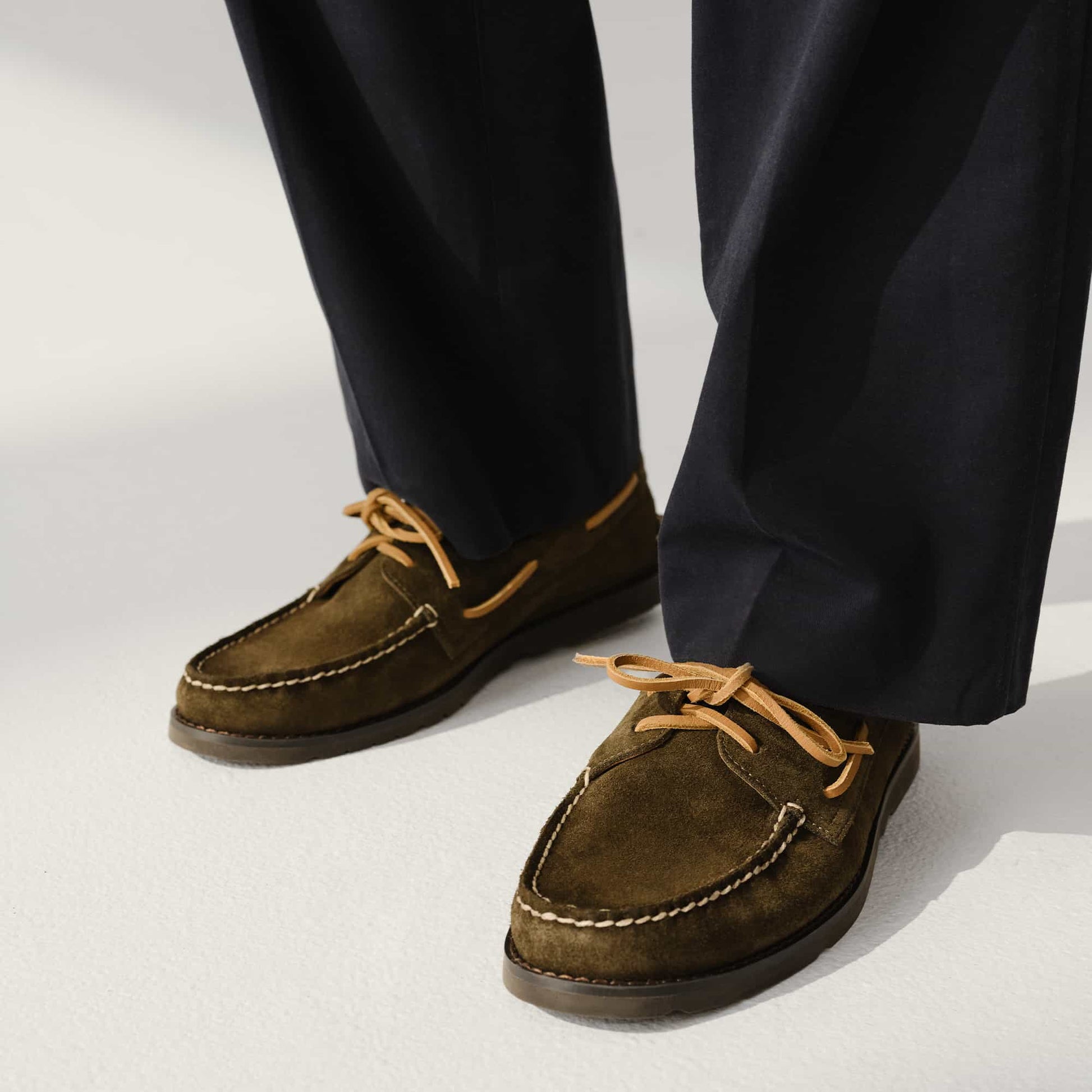 Sperry Authentic Original 2-Eye Ripple Lug Boat Shoe Olive