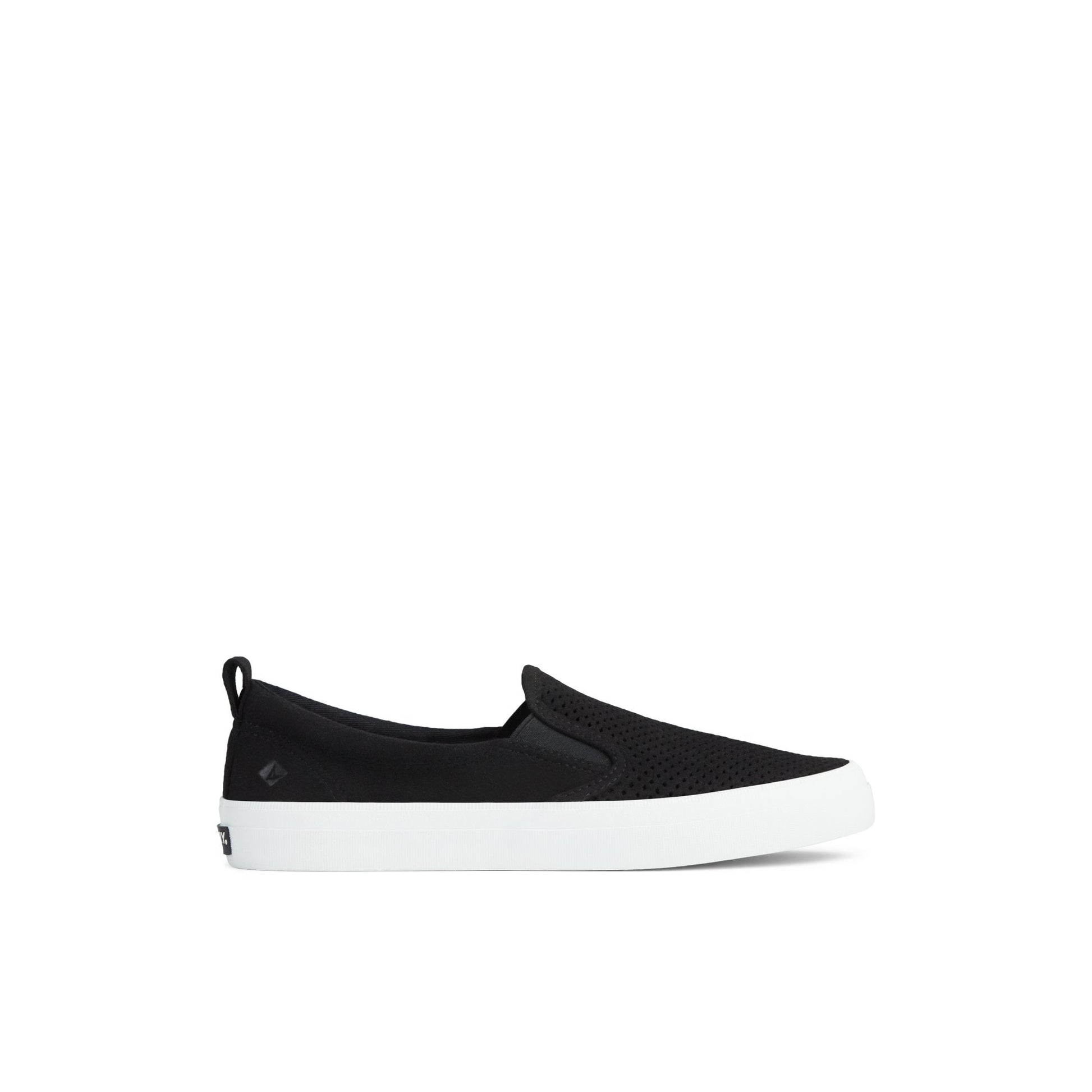 Sperry Crest Twin Gore Perforated Slip On Sneaker Black
