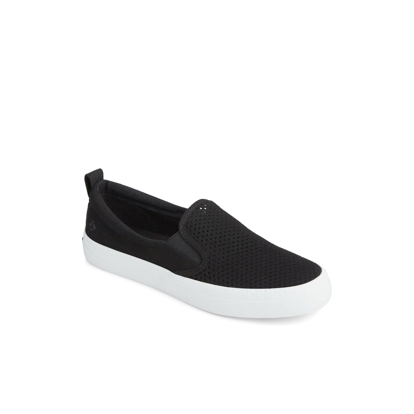 Sperry Crest Twin Gore Perforated Slip On Sneaker Black