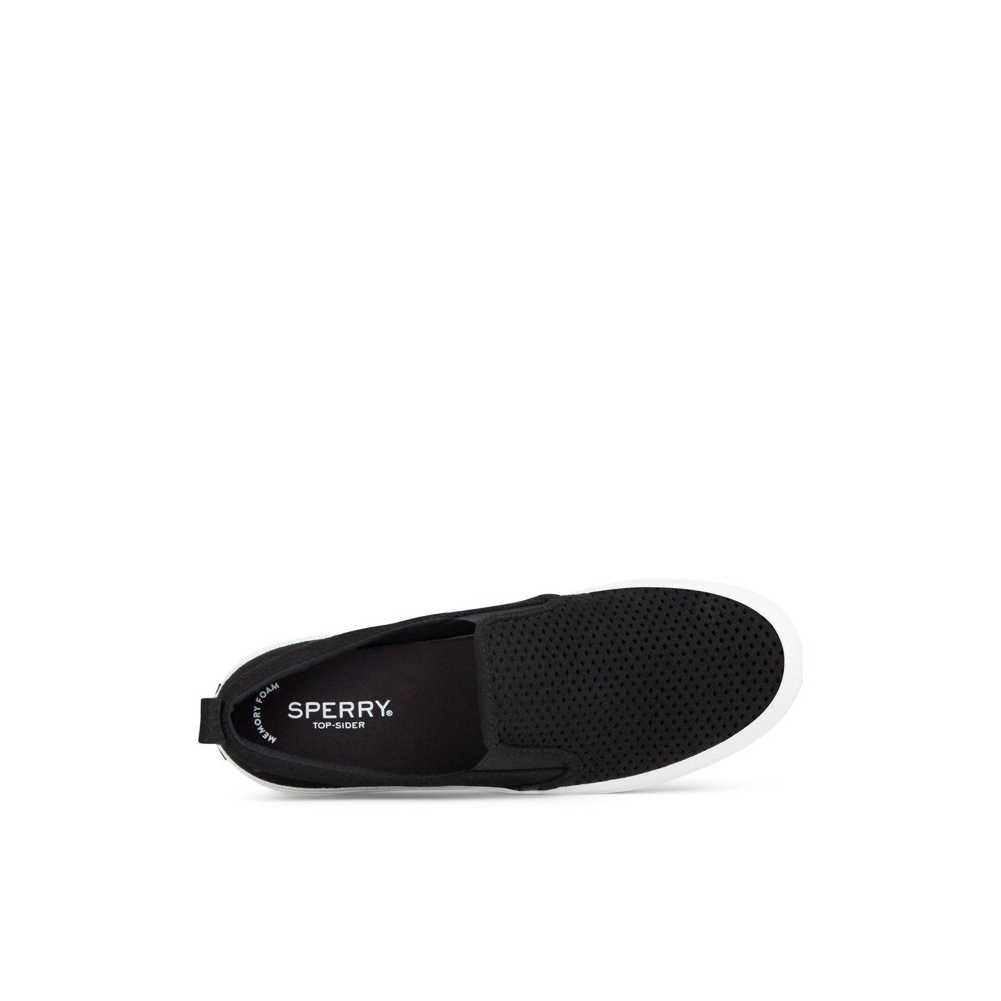 Sperry Crest Twin Gore Perforated Slip On Sneaker Black