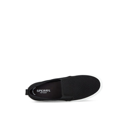 Sperry Crest Twin Gore Perforated Slip On Sneaker Black
