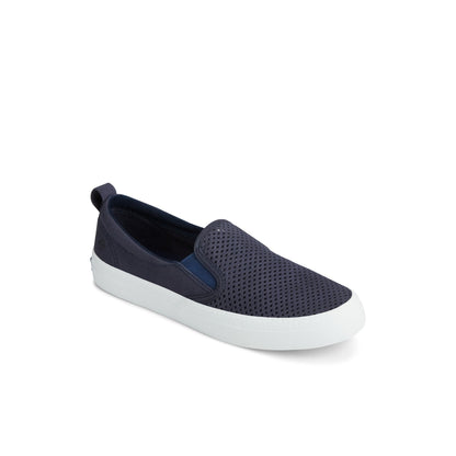 Sperry Crest Twin Gore Perforated Slip On Sneaker Navy