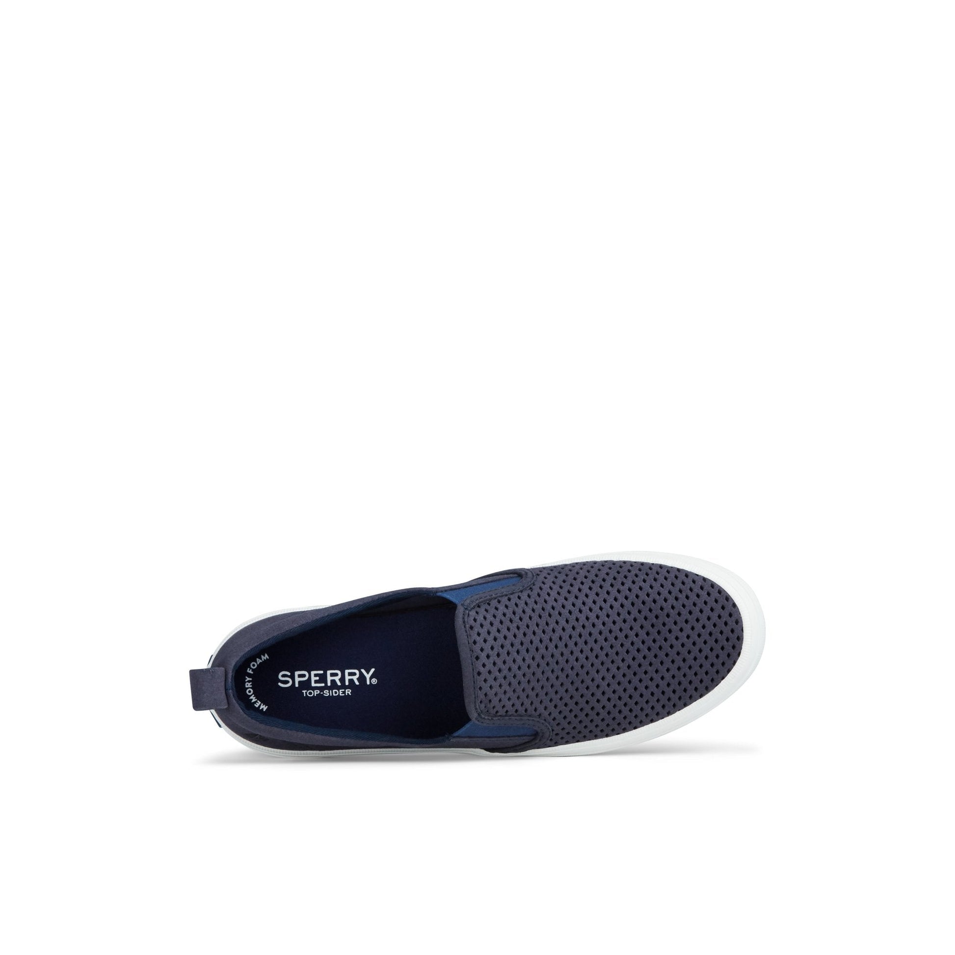 Sperry Crest Twin Gore Perforated Slip On Sneaker Navy
