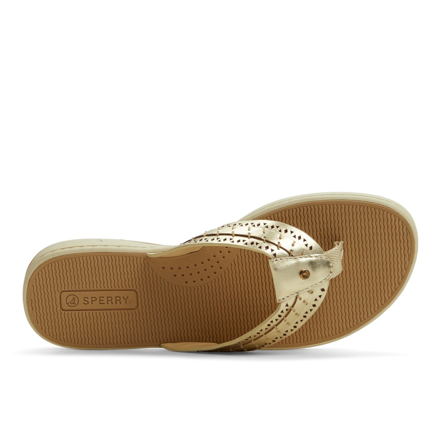 Sperry Seafish 3 Flip Flop Sandal Gold