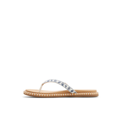 Sperry Isla Thong Embroider Sandal White/blue