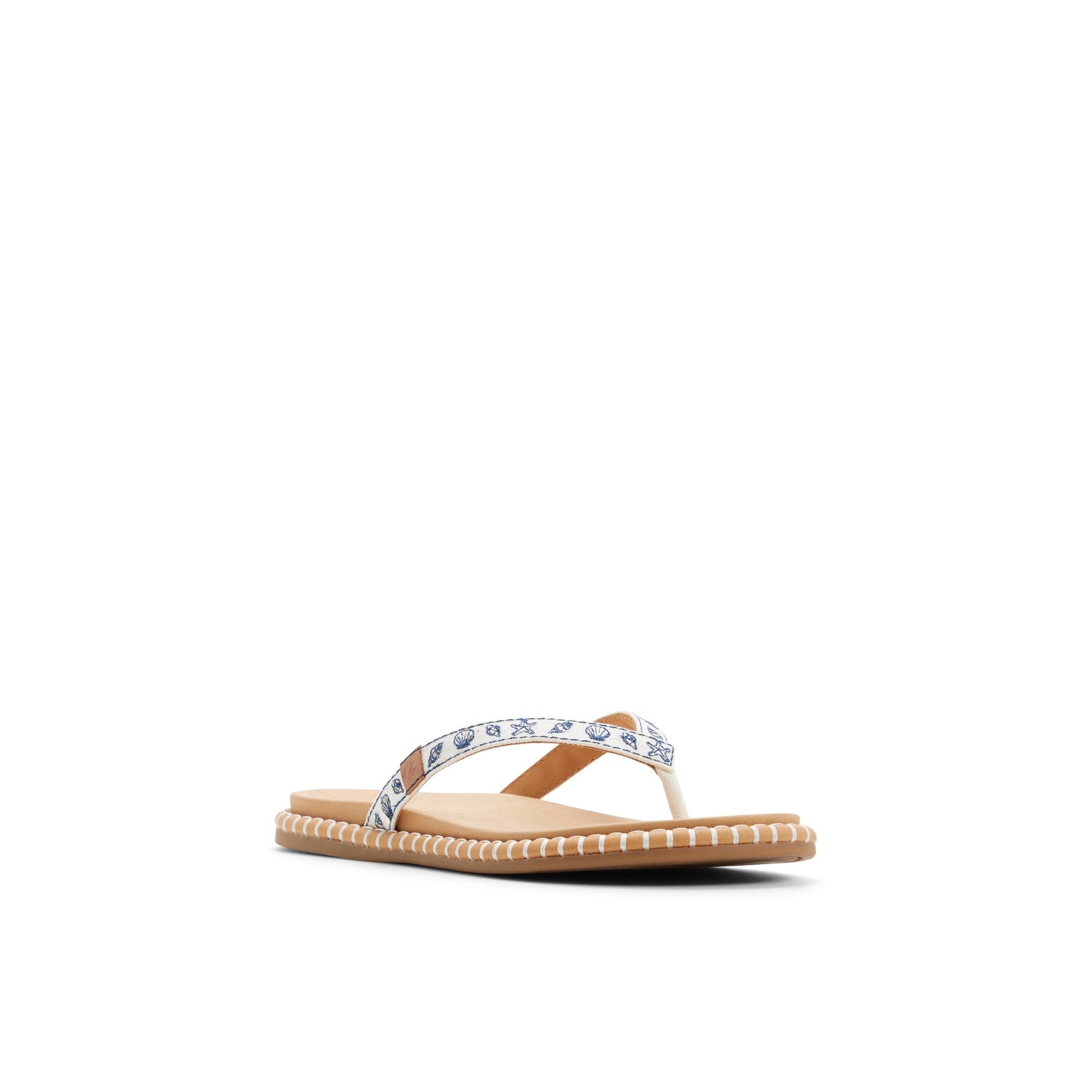 Sperry Isla Thong Embroider Sandal White/blue