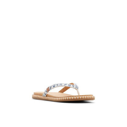 Sperry Isla Thong Embroider Sandal White/blue
