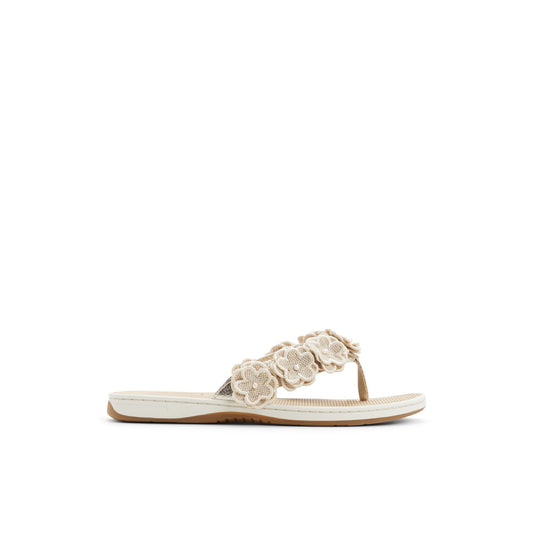Sperry Seafish Floral Thong Sandal Gold