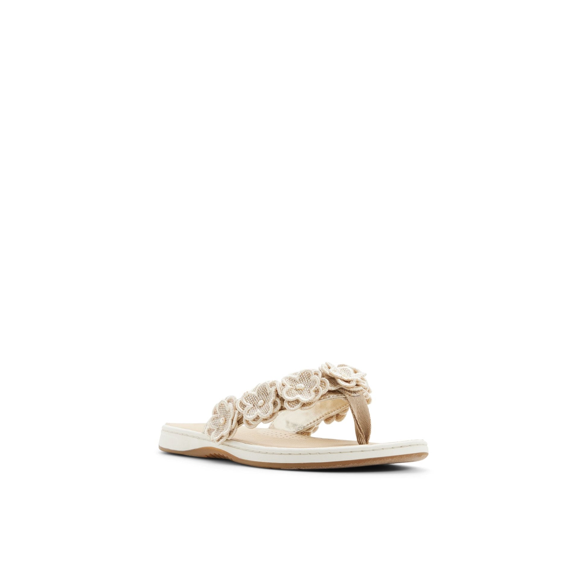 Sperry Seafish Floral Thong Sandal Gold