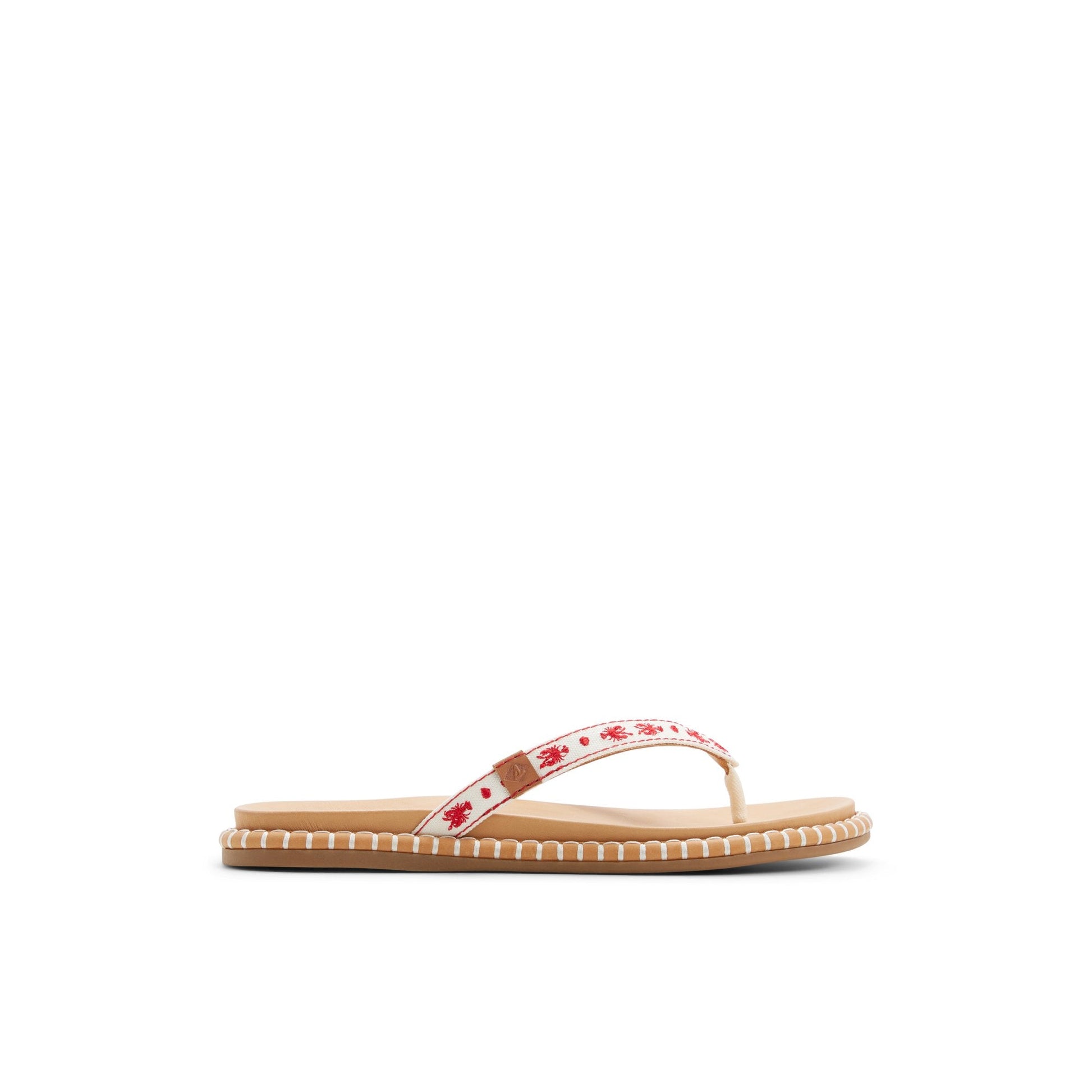 Sperry Isla Thong Embroider Sandal White/print