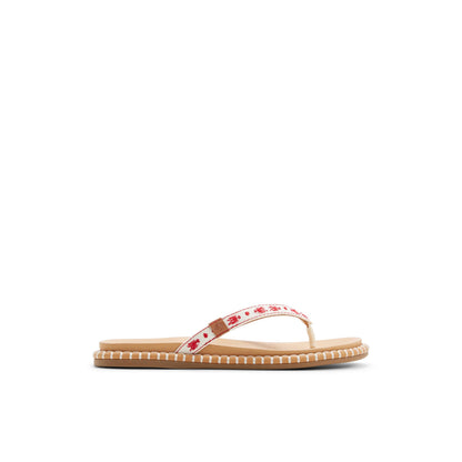 Sperry Isla Thong Embroider Sandal White/print