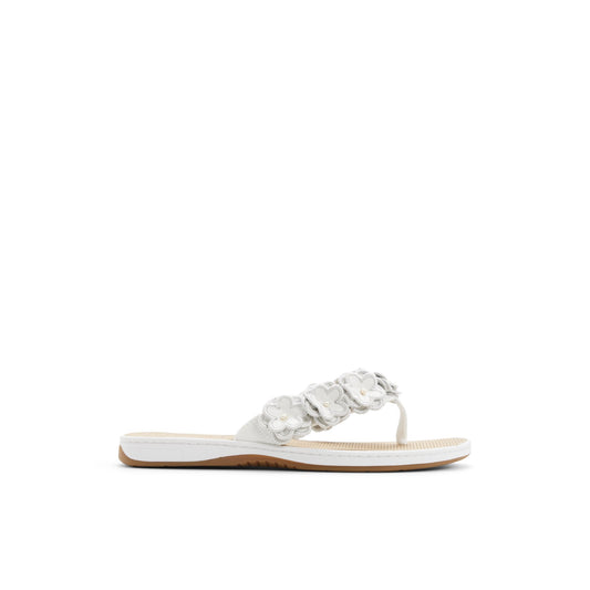 Sperry Seafish Floral Thong Sandal White