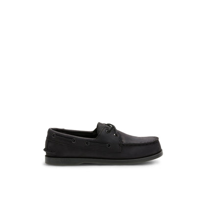 Sperry Authentic Original 2‑Eye Junior Boat Shoe Black