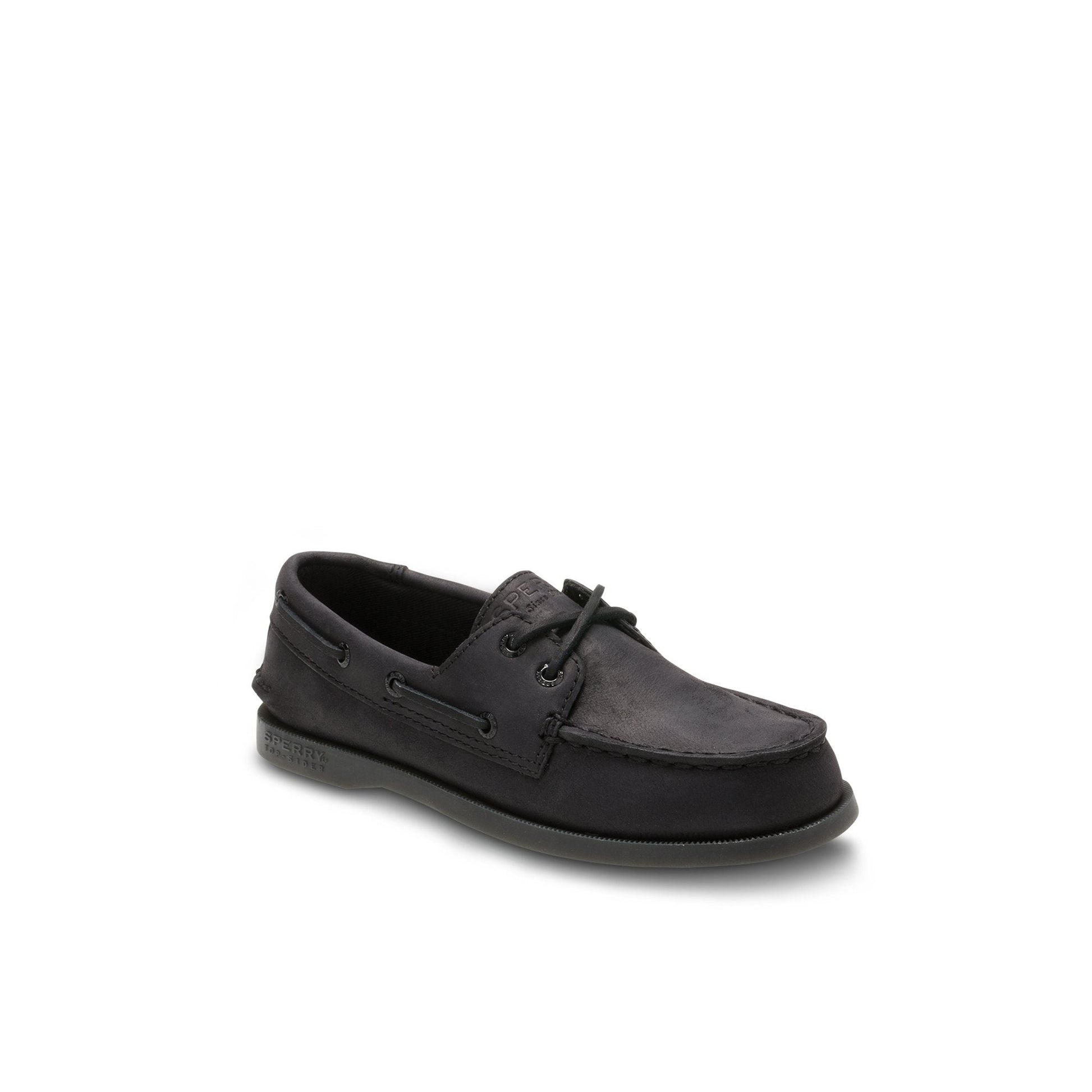 Sperry Authentic Original 2‑Eye Junior Boat Shoe Black