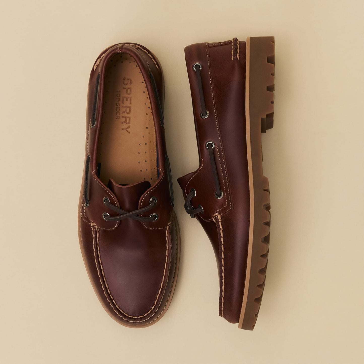 Sperry Authentic Original 2-Eye Lug Boat Shoe Dark red