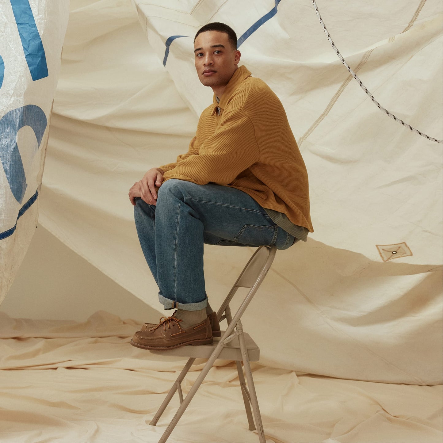 Sperry Mini Lug 3-Eye Boat Shoe Beige