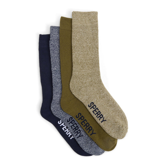 Sperry Mens 4-Pack Boot Socks Open blue