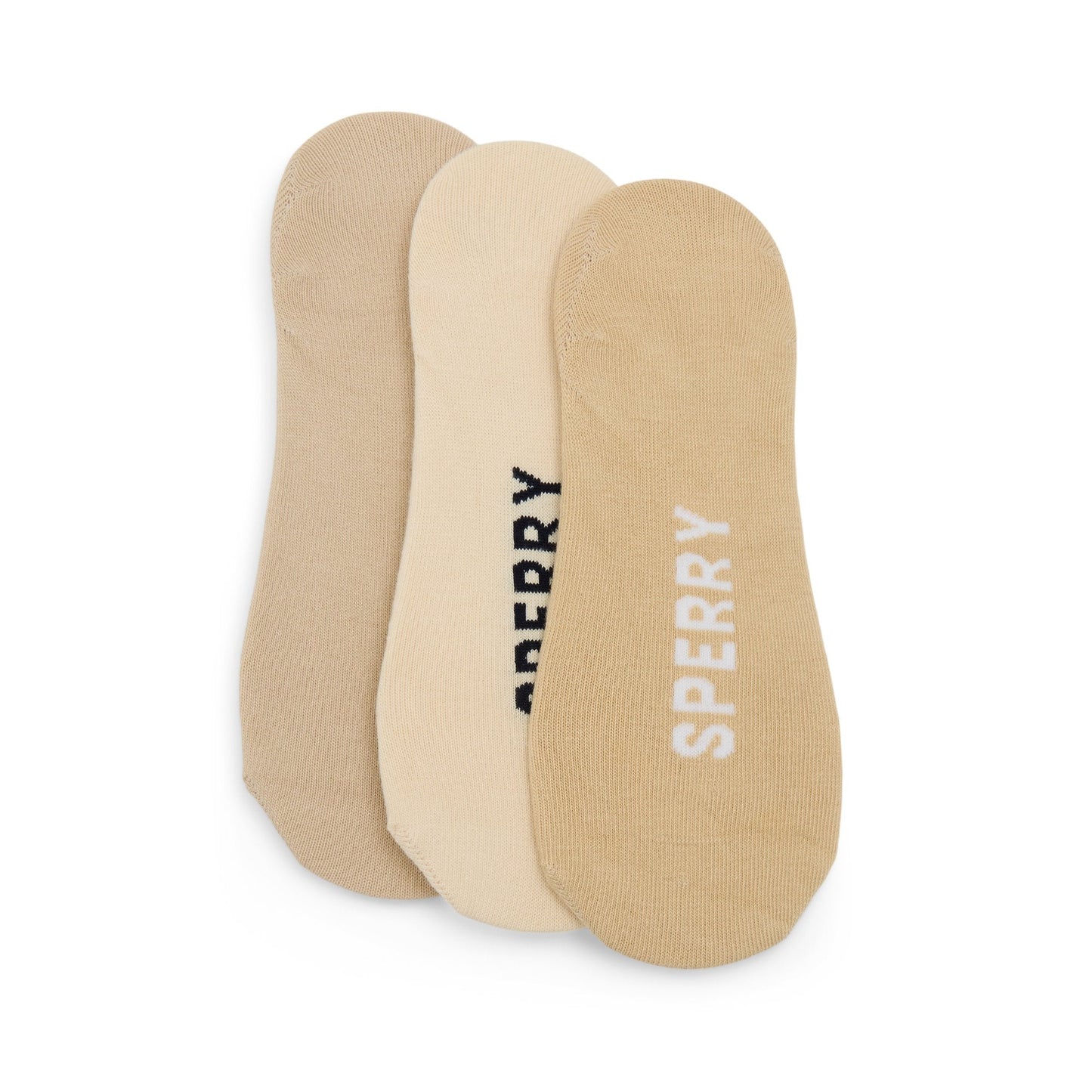 Sperry Mens 3-Pack No-Show Socks Cream multi