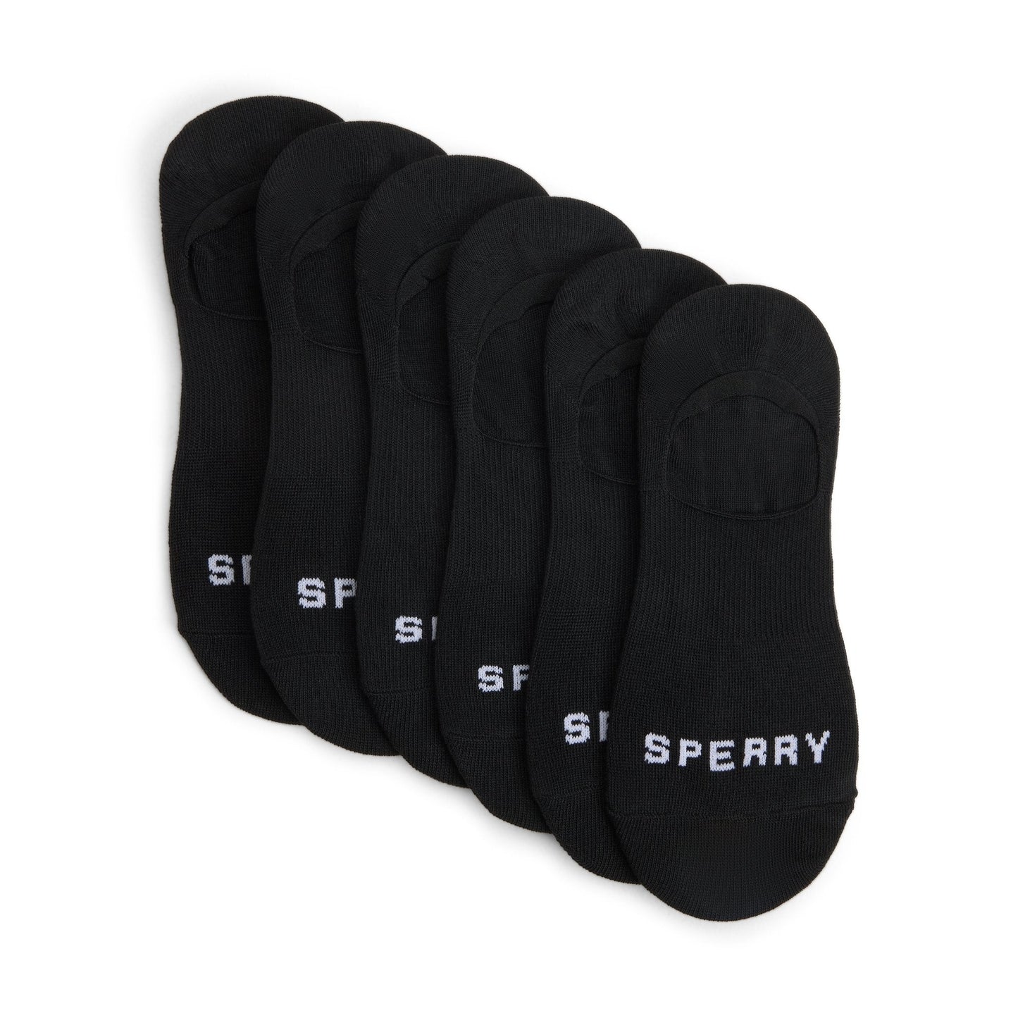 Sperry Mens 6-pack Arch Socks Black