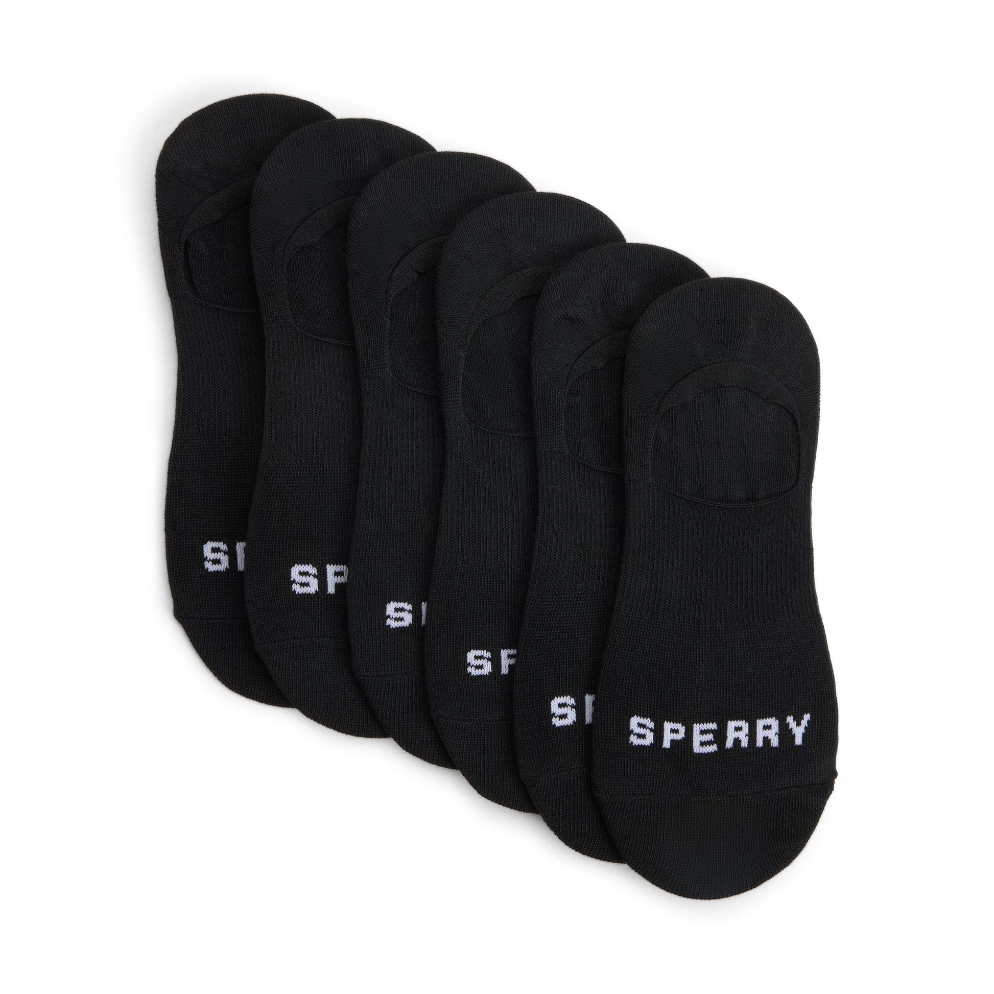 Sperry Mens 6-pack Arch Socks Black