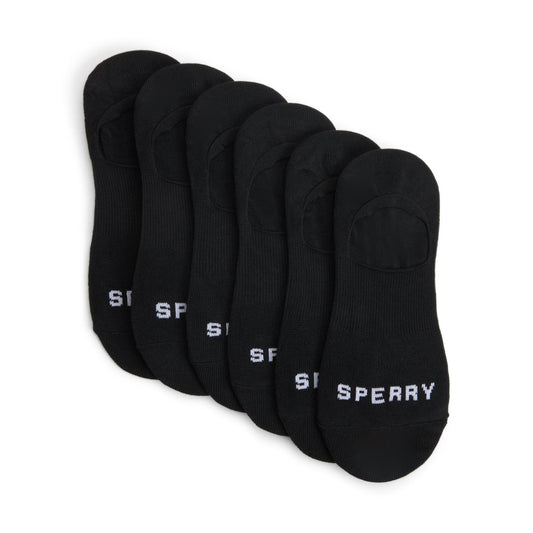 Sperry Mens 6-pack Arch Socks Black