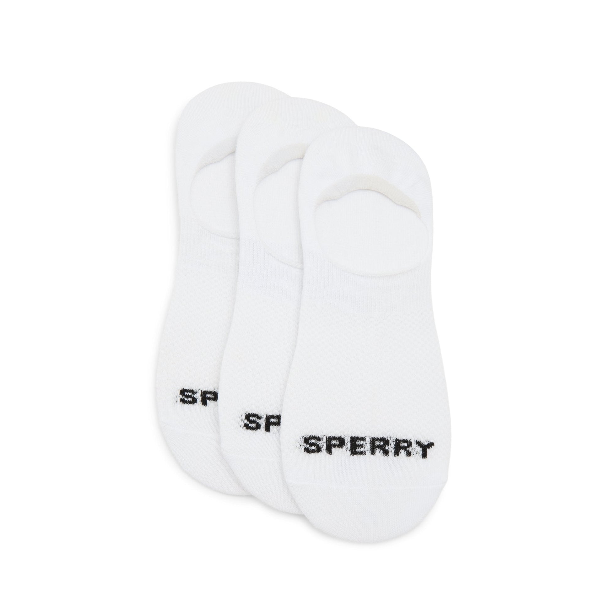 Sperry Mens 3-Pack No-Show Socks White