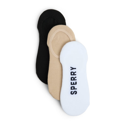 Sperry Mens 3-Pack No-Show Socks Tan multi