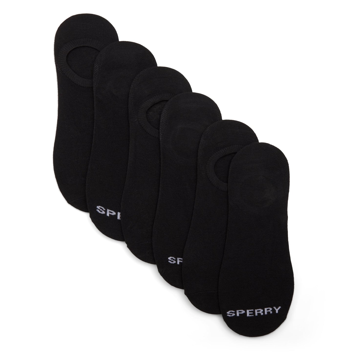 Sperry Mens 6-pack Liner Socks Black