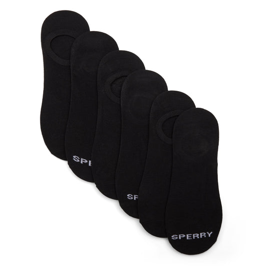 Sperry Mens 6-pack Liner Socks Black