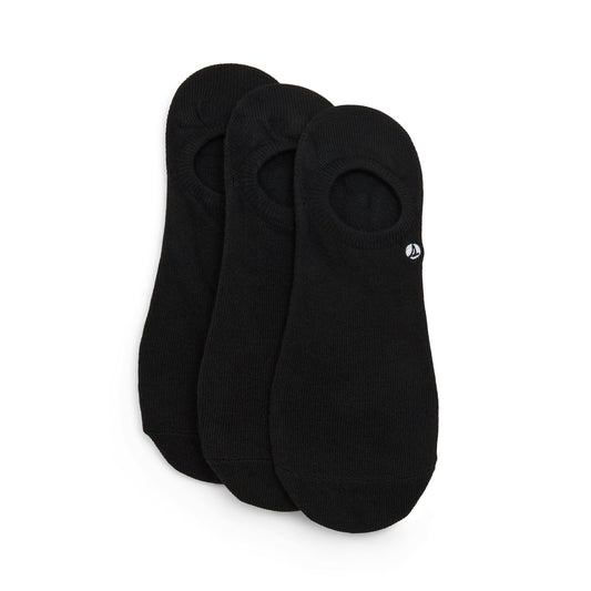 Sperry Mens 3-Pack No-Show Socks Black