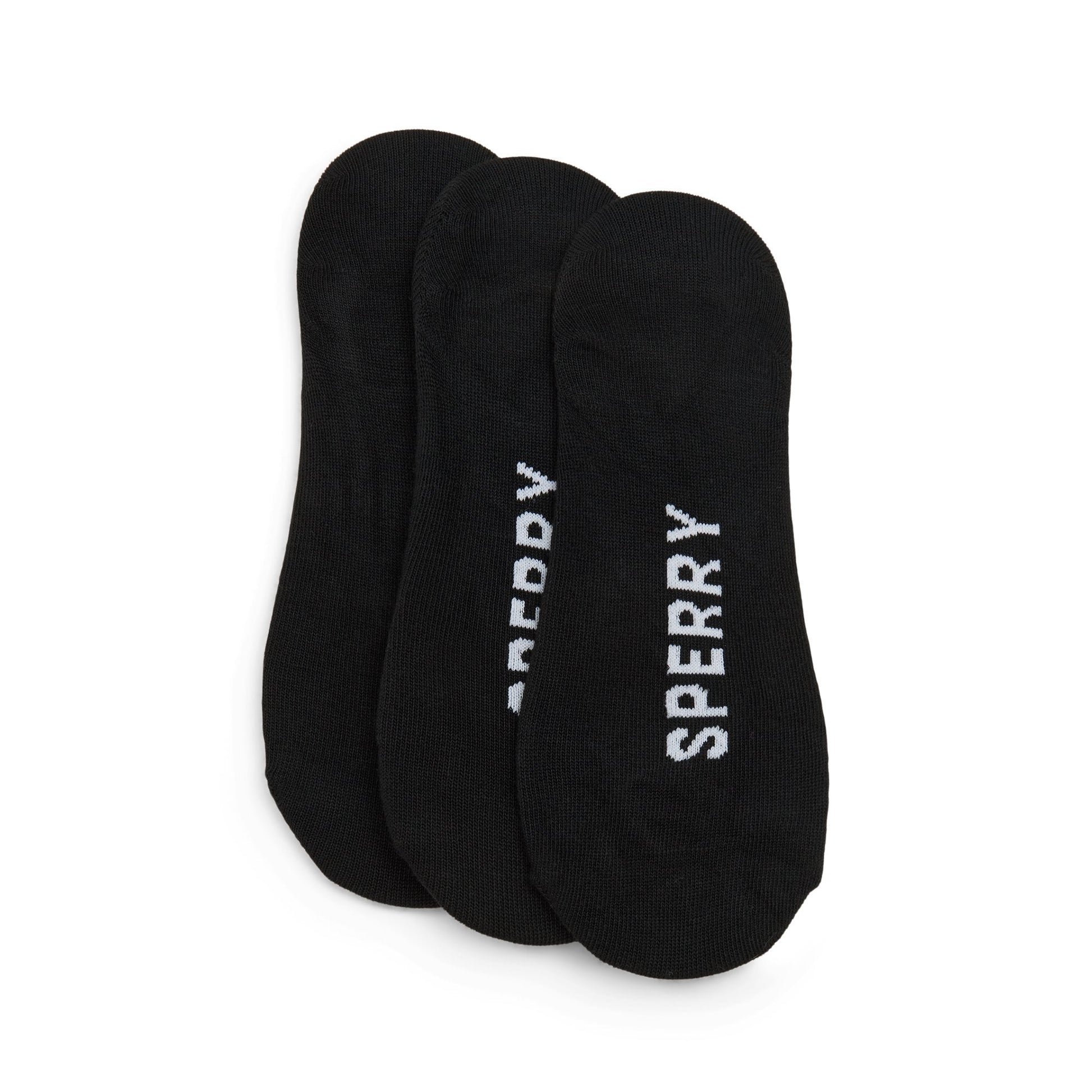 Sperry Mens 3-Pack No-Show Socks Black