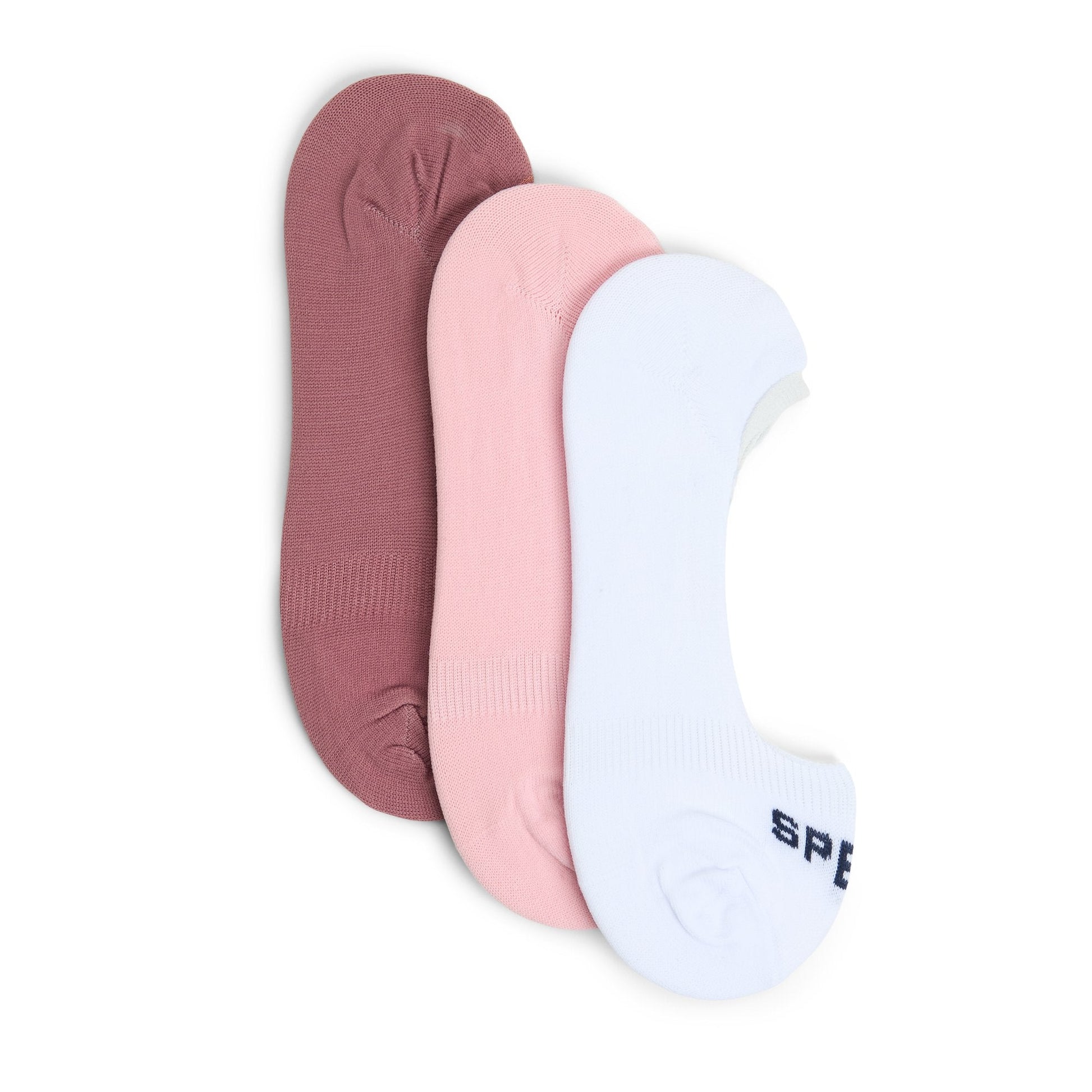 Sperry Ladies 3-Pack No-Show Socks Wht/lt pink