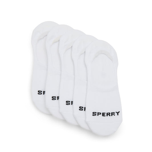 Sperry Ladies 5-pack No-Show Socks White
