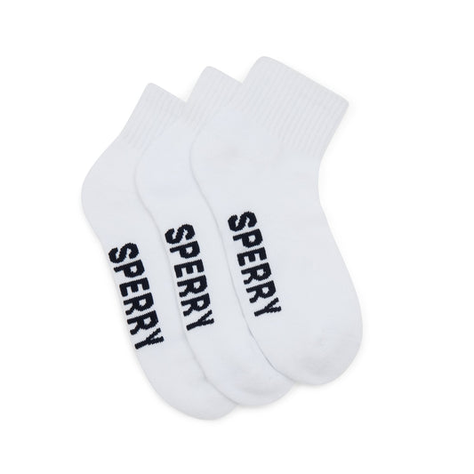 Sperry Ladies 3-Pack Quarter Socks White