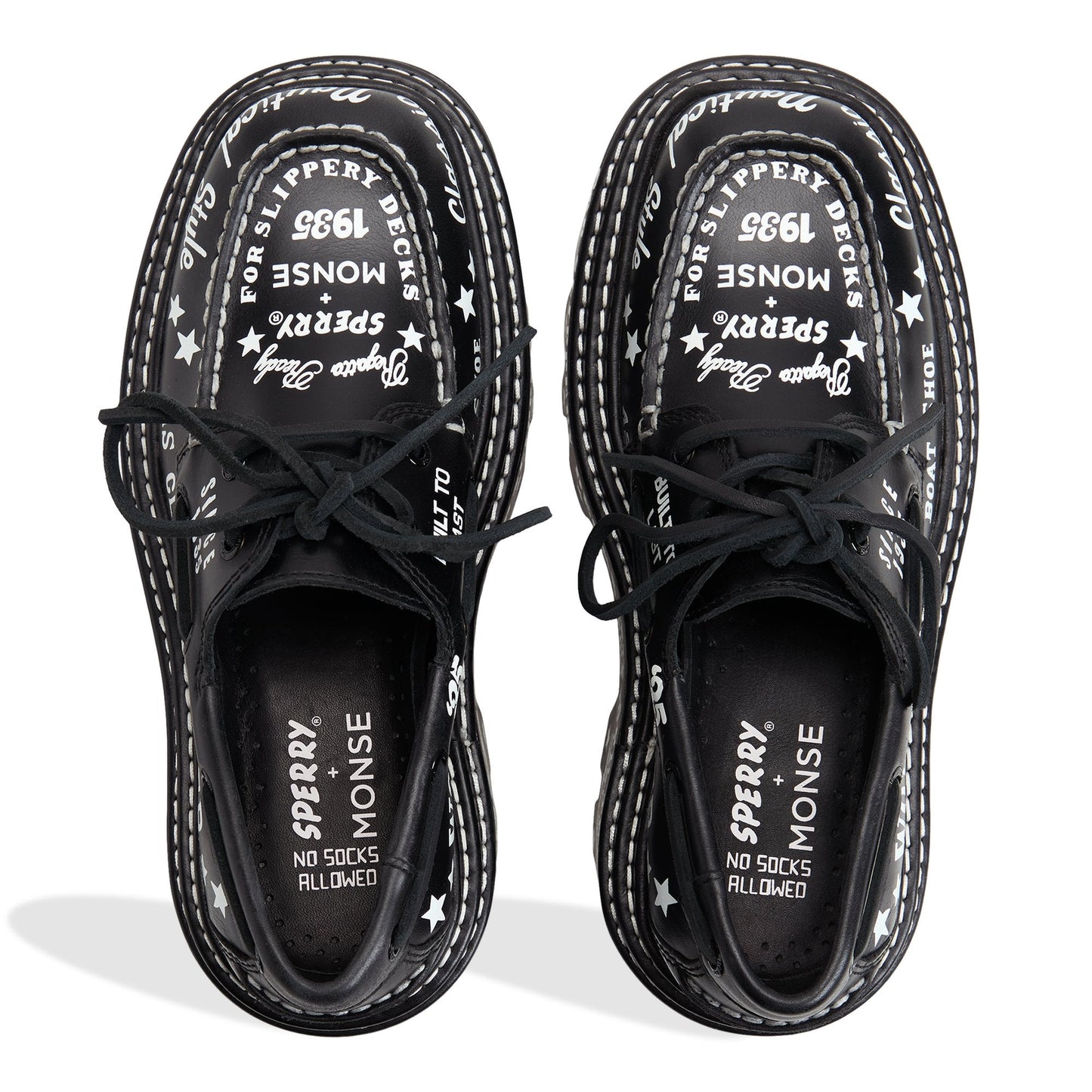 Sperry Sperry x MONSE Authentic Original 2-Eye Lug Boat Shoe Black graphic