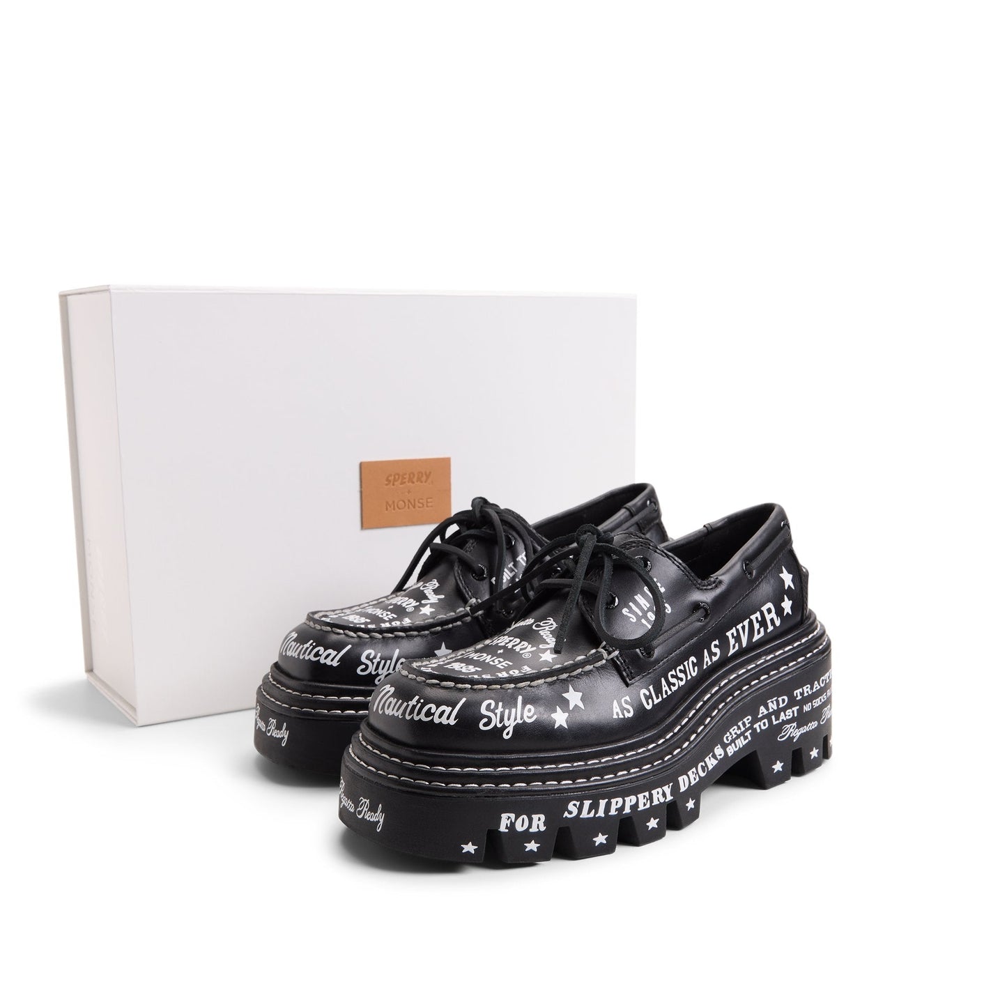 Sperry Sperry x MONSE Authentic Original 2-Eye Lug Boat Shoe Black graphic