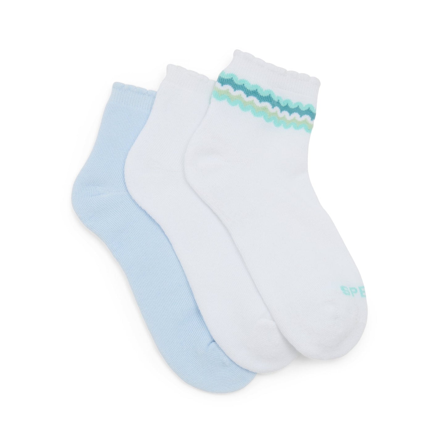 Sperry Ladies 3-Pack Quarter Socks Open blue